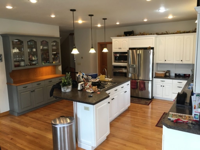 Kitchen cabinet refinish project by Michelle's Toolbox, Helena, Montana